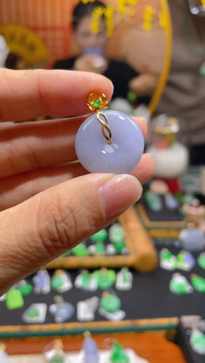 【闪购商品】翡翠颈饰18K金镶嵌假一赔三