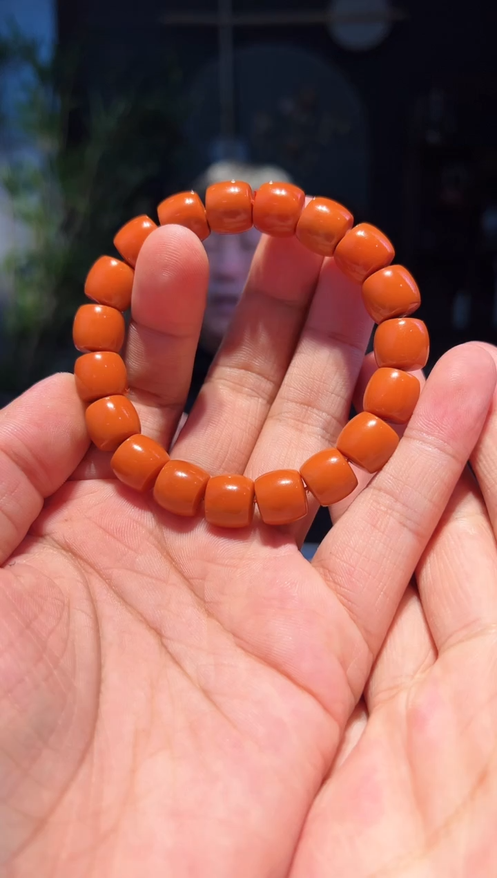 【闪购商品】南红玛瑙手串未镶嵌11左右直切柿子黄