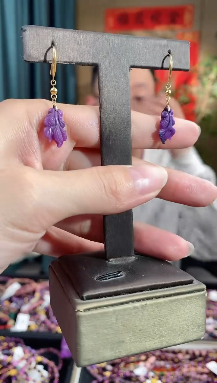 【闪购商品】苏纪石（舒俱来）耳坠18K金镶嵌816耳钩