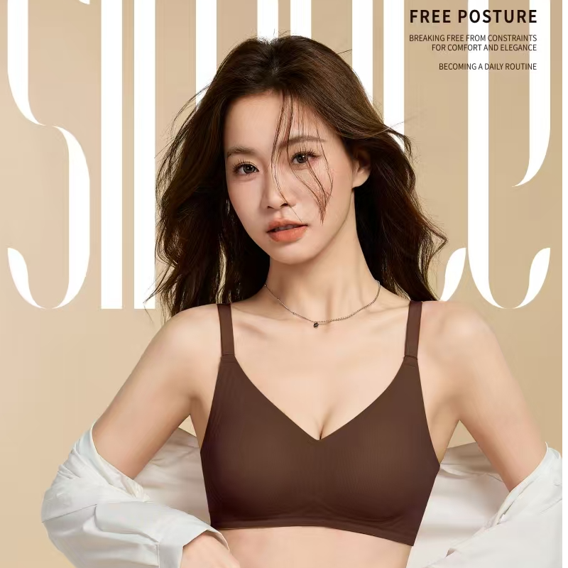 秋冬磨毛舒适无痕大胸显小超薄无钢圈聚拢文胸B62