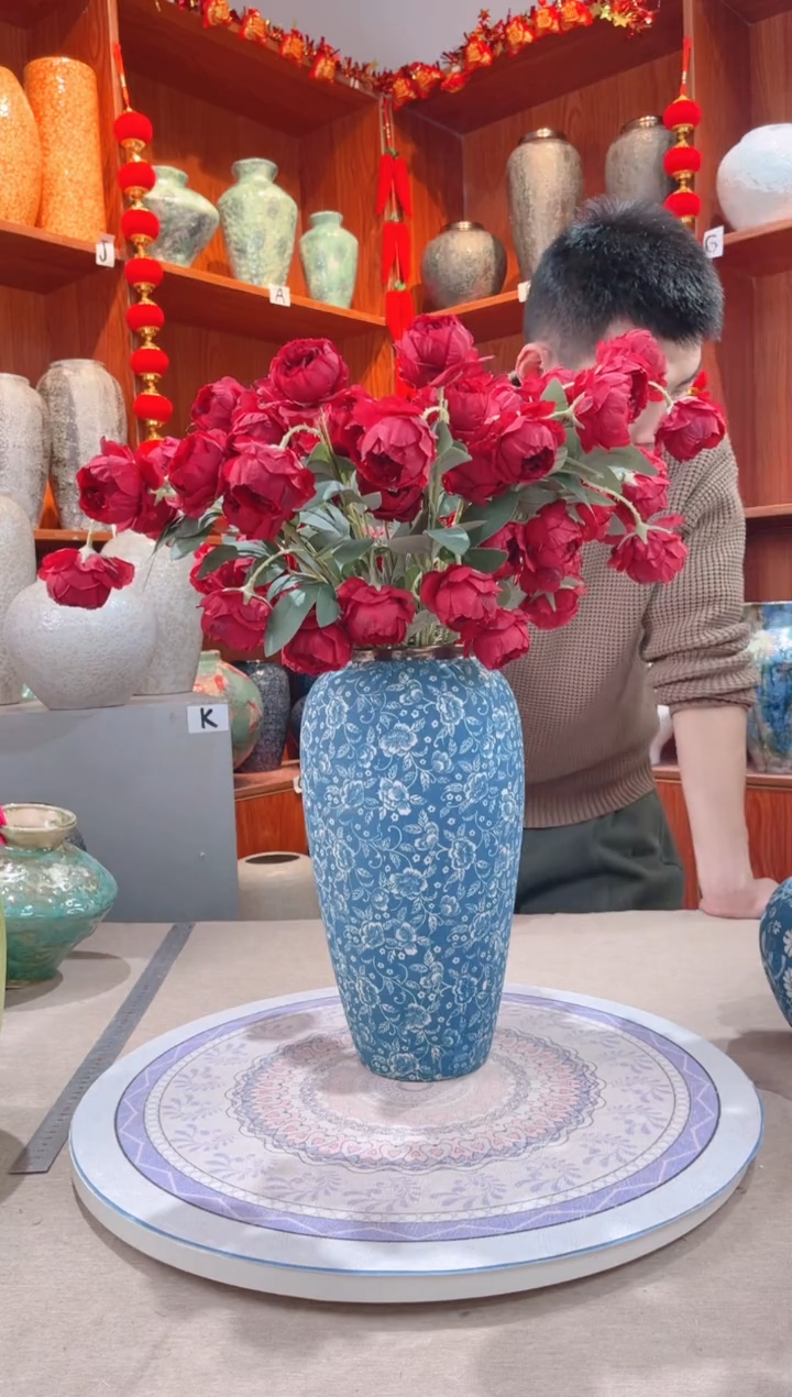 【闪购商品】瓶精品陶瓷花瓶 无花 芙蓉青花 大号