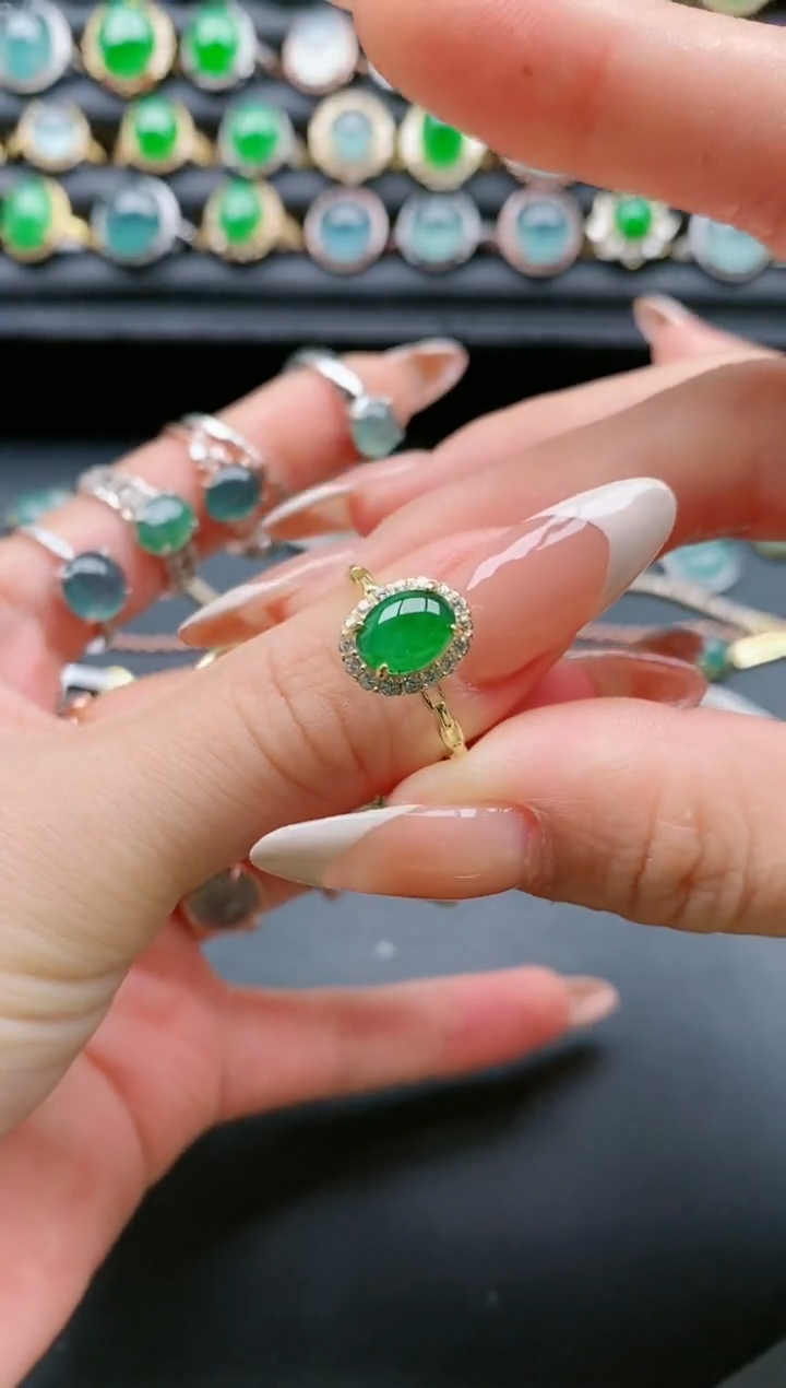 【闪购商品】翡翠戒指银S925镶嵌111111