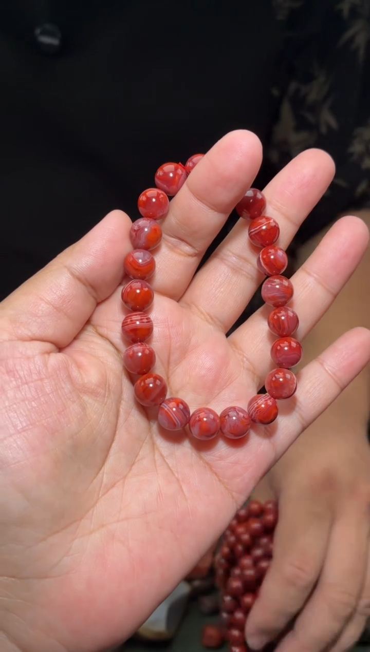 未镶嵌手串南红玛瑙单圈手串一条约9mm+多样性发货