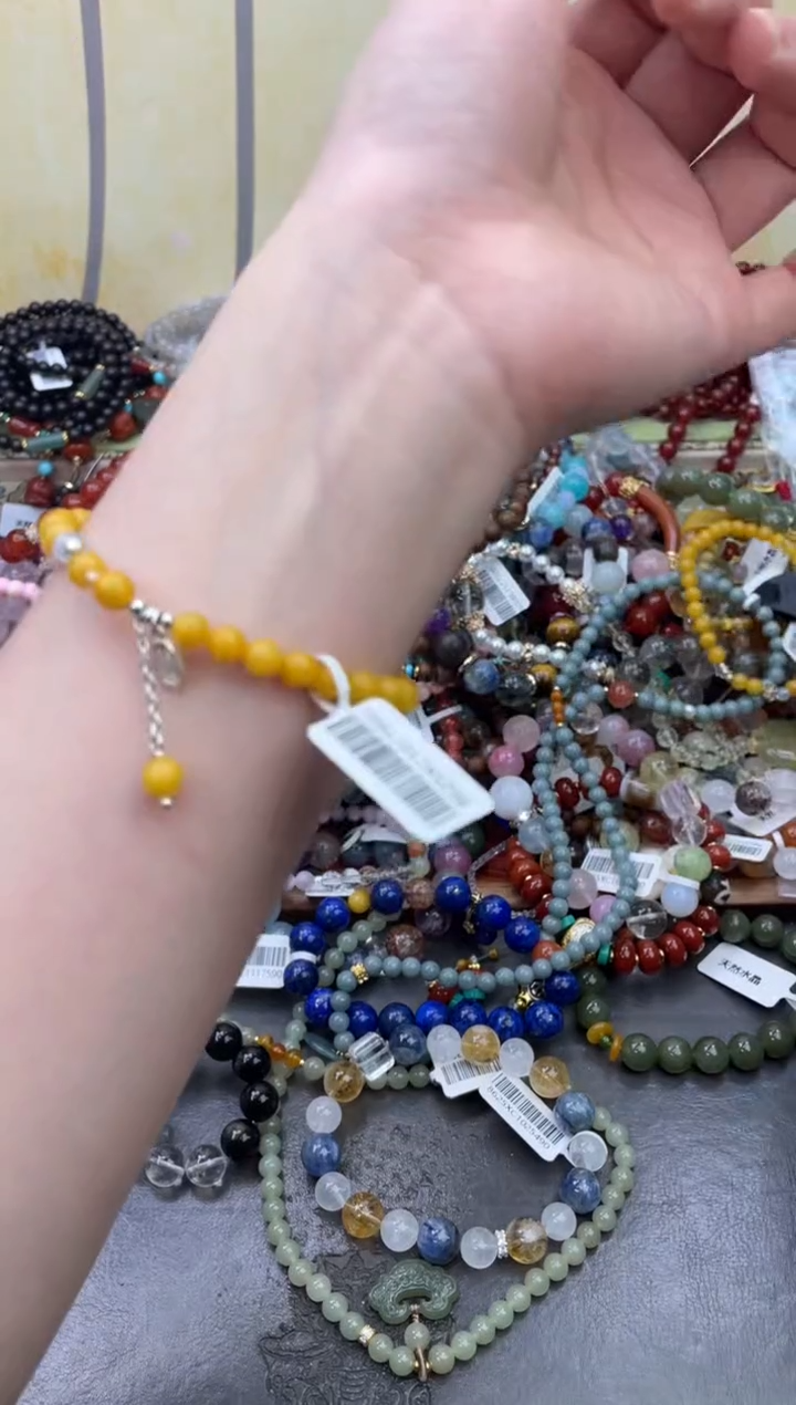 银S925镶嵌琥珀手饰433