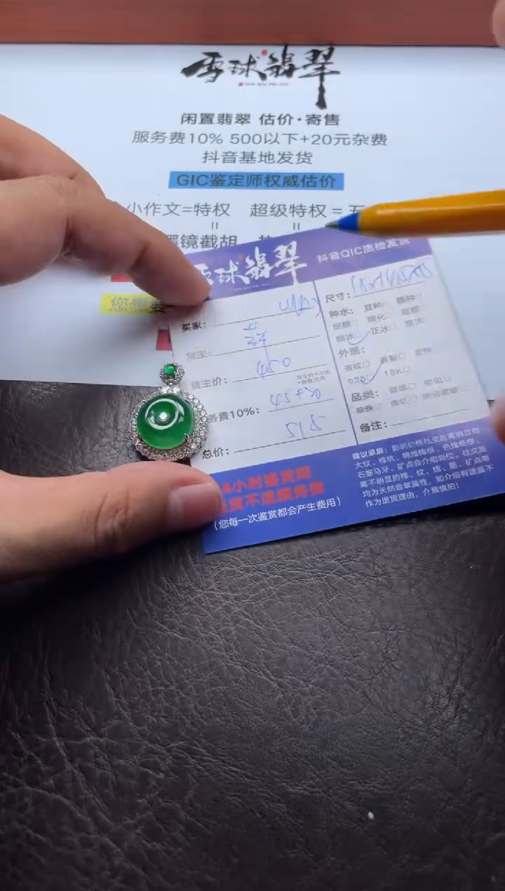 颈饰银S925镶嵌翡翠别*20571206026