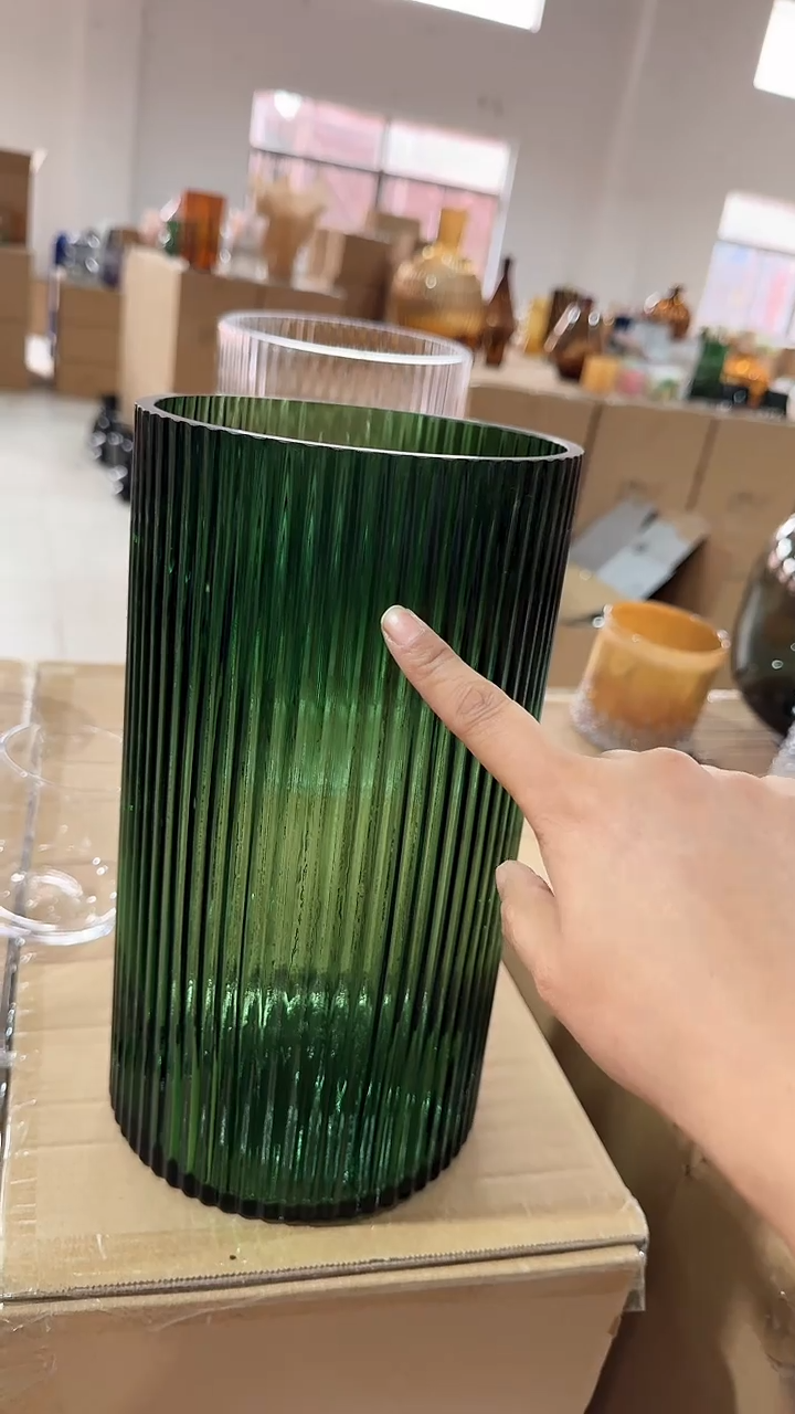 【闪购商品】玻璃绿色竖条纹