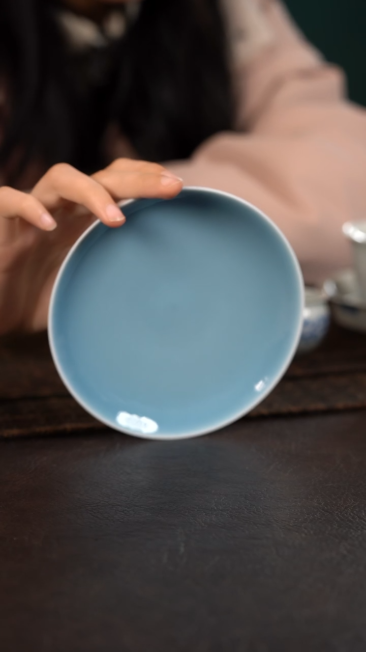 【闪购商品】杯初蓝舍天青纯色小壶承