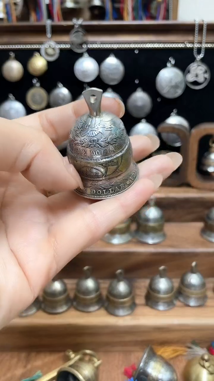 玻璃足银币风堂福禄寿小铃铛