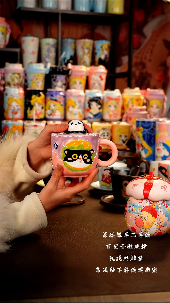 景德镇手工手绘陶瓷杯杯