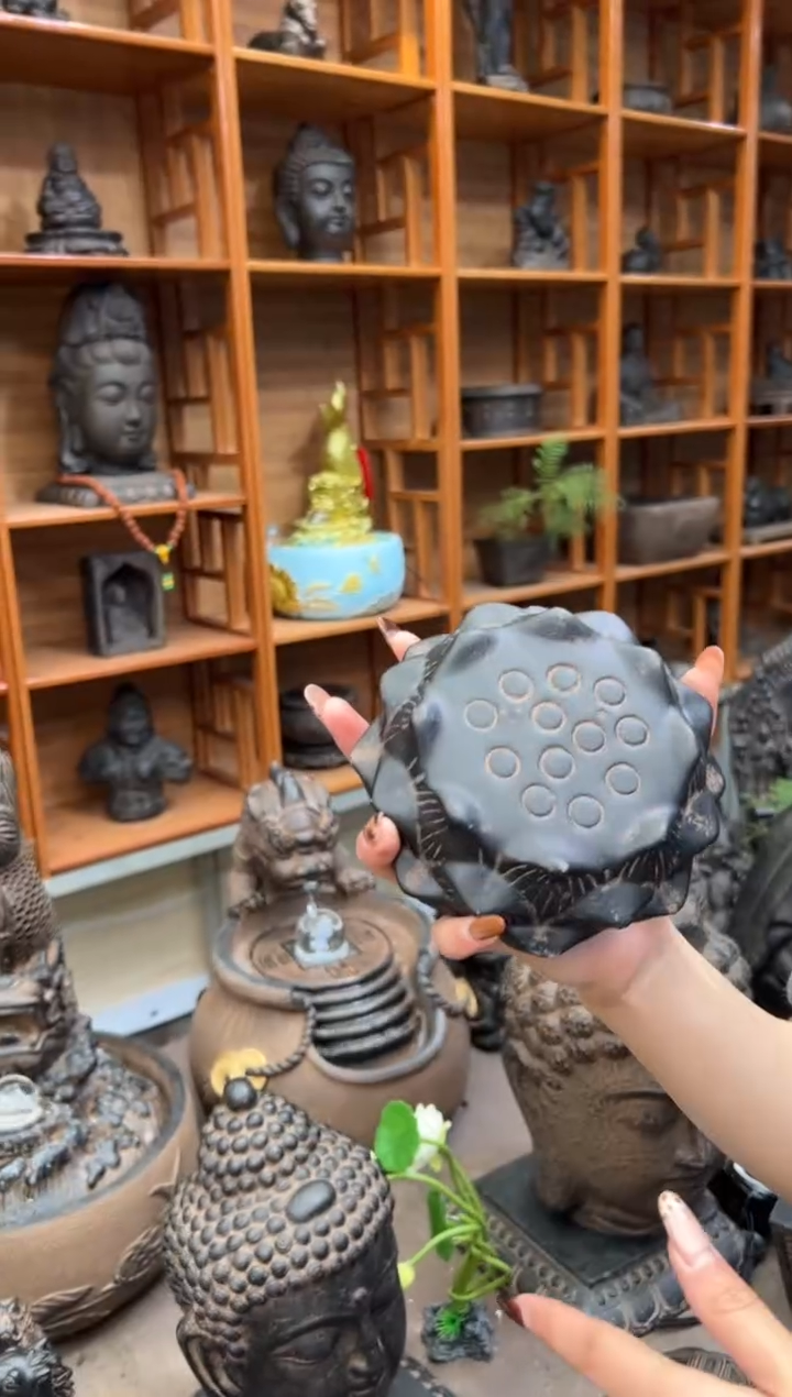 陶土莲蓬实心底座