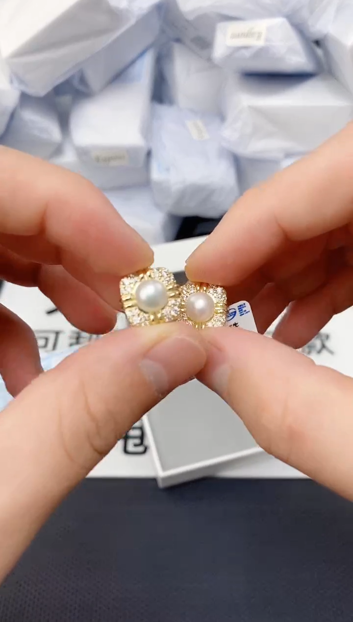 未镶嵌耳饰淡水珍珠ed1024