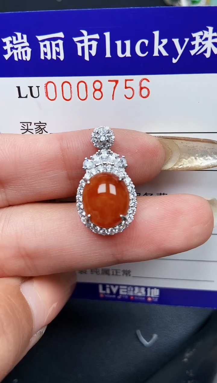 【闪购商品】翡翠颈饰银S925镶嵌8756