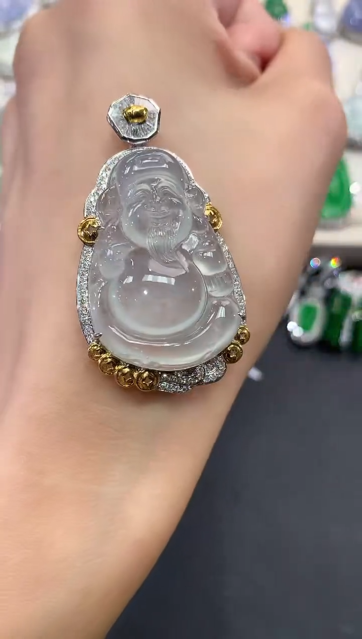 【闪购商品】翡翠吊坠(不含链)18K金镶嵌q217