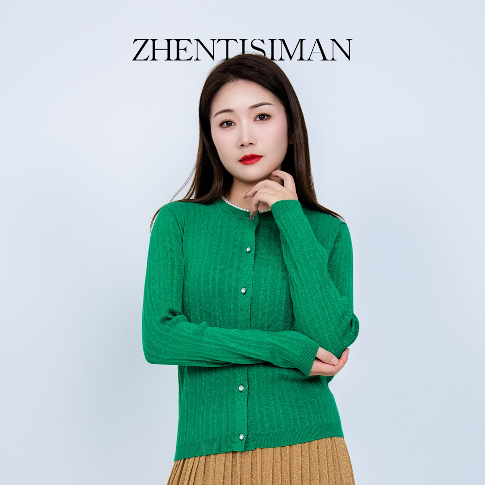 BIGSELL/断码福利  百搭针织衫水晶纱修身长袖开衫