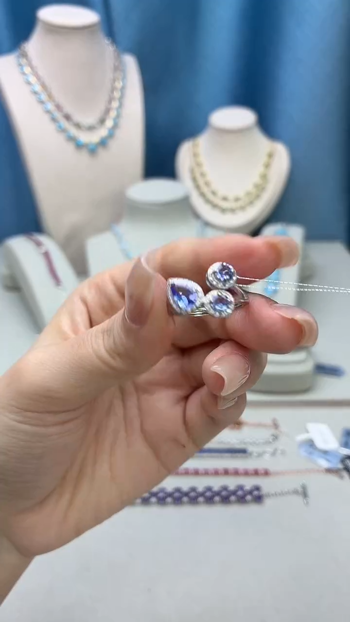 银S925镶嵌戒指坦桑石214BJ1209产品一个（多样性）