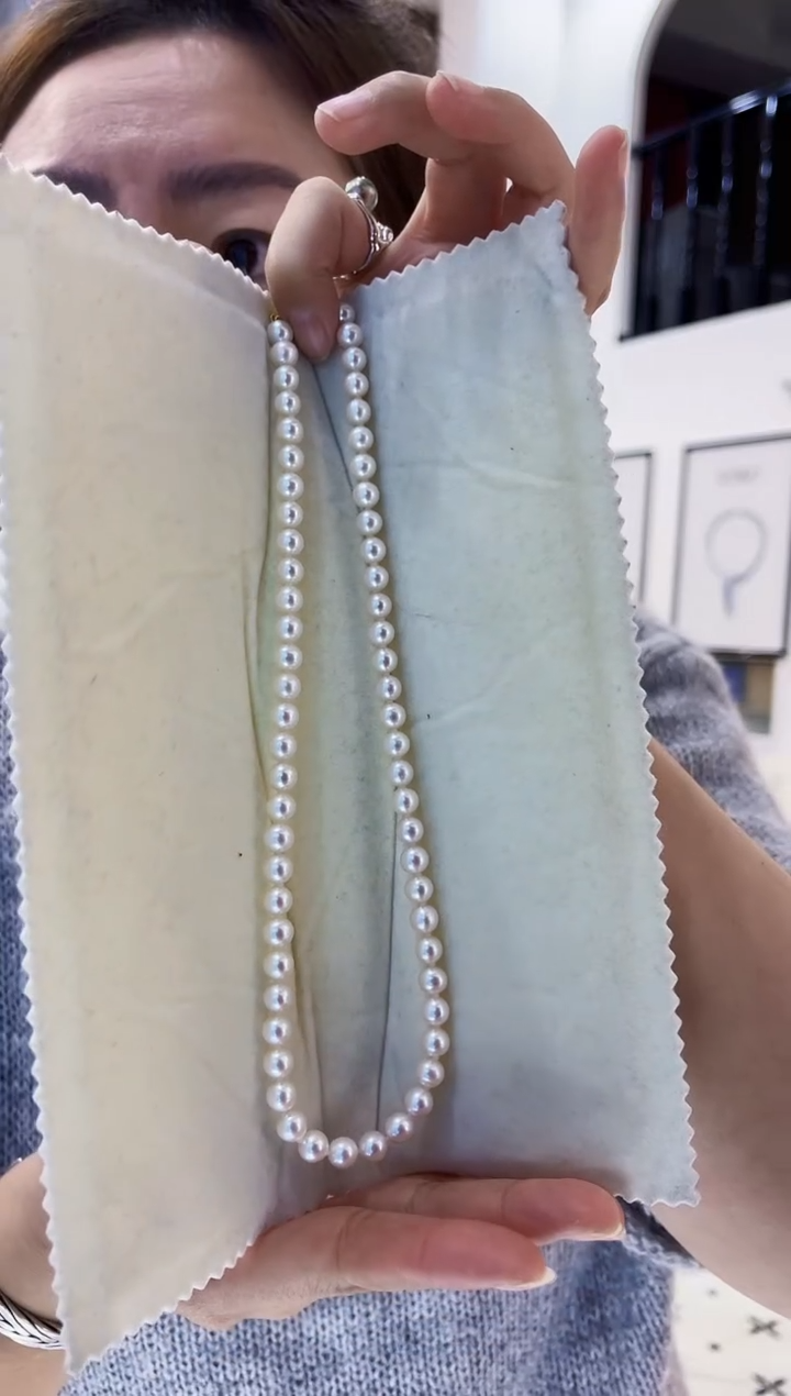 【闪购商品】淡水珍珠颈饰银S925镶嵌无核珍珠6-6.5mm