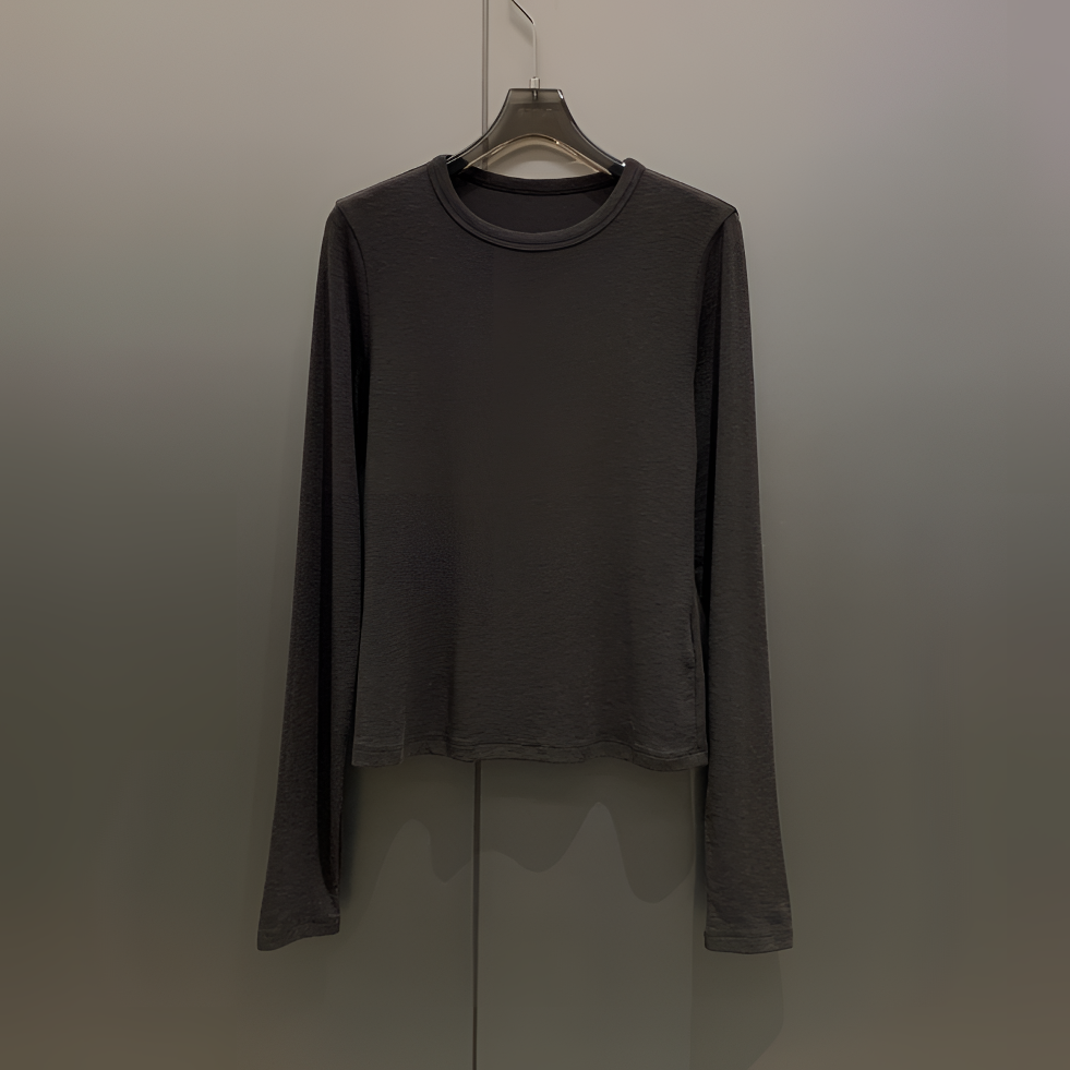 休闲百搭纯色简约打底长袖T恤女 T8904