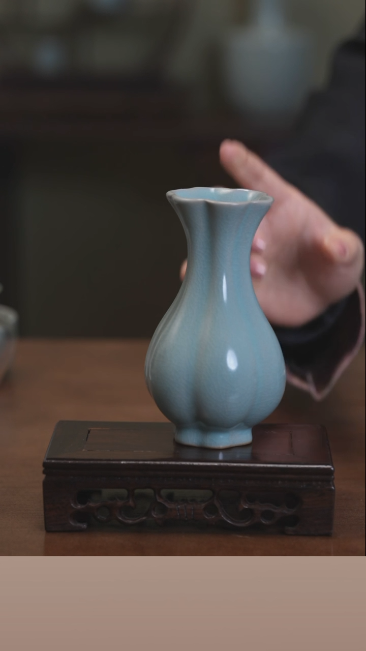 【闪购商品】清凉寺原产地仿古釉手工汝瓷白菜瓶