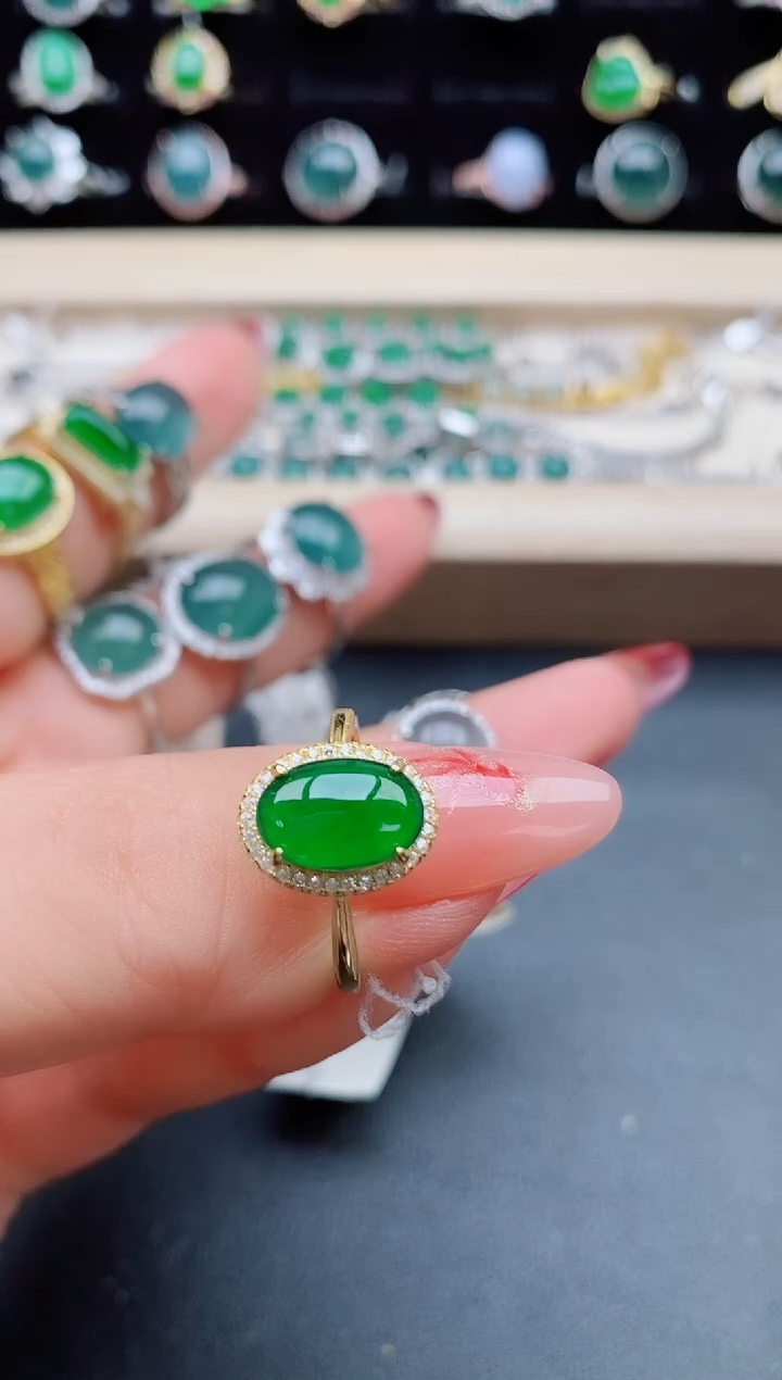 【闪购商品】翡翠戒指银S925镶嵌8550850