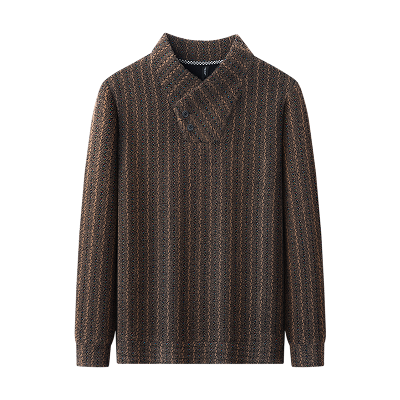 冬季加绒加厚毛衣男生青少年V领学院风大学生拼色刺绣条纹上衣男