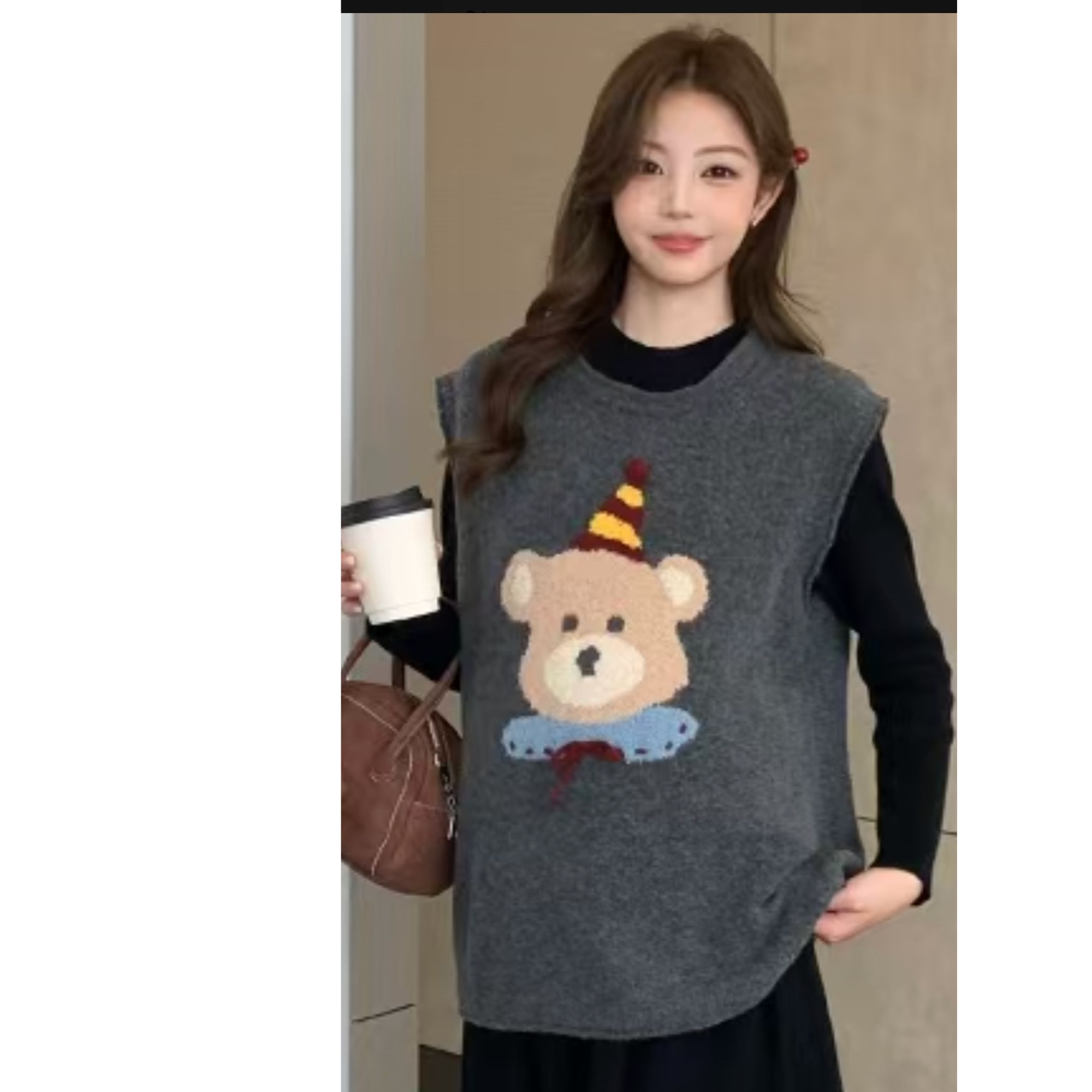 秋冬孕妇马甲小熊百搭外穿时尚马甲