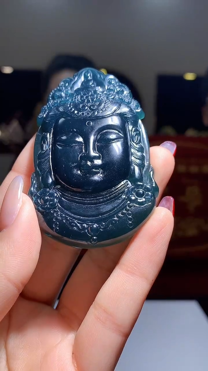 【闪购商品】定制翡翠未镶嵌1002hm-毛货挂件