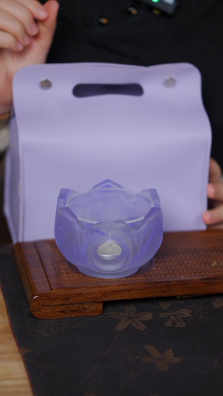 【闪购商品】紫色花瓣温茶器+礼盒     
