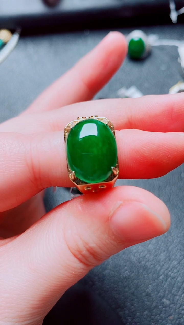 银S925镶嵌戒指翡翠111