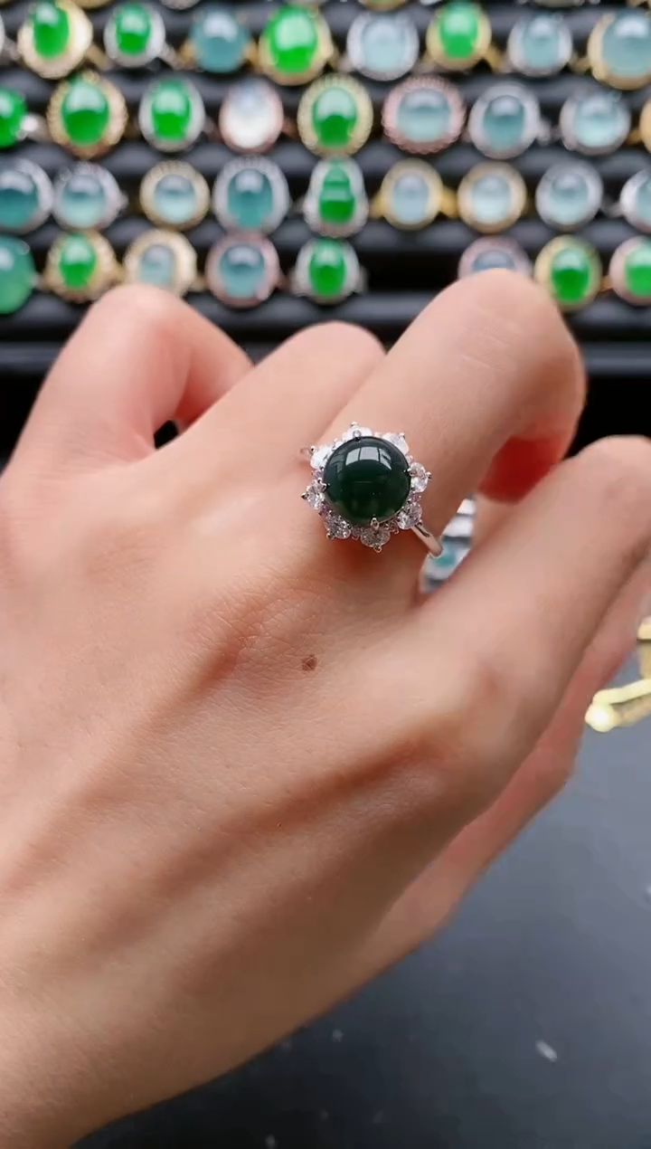 【闪购商品】翡翠戒指银S925镶嵌11111