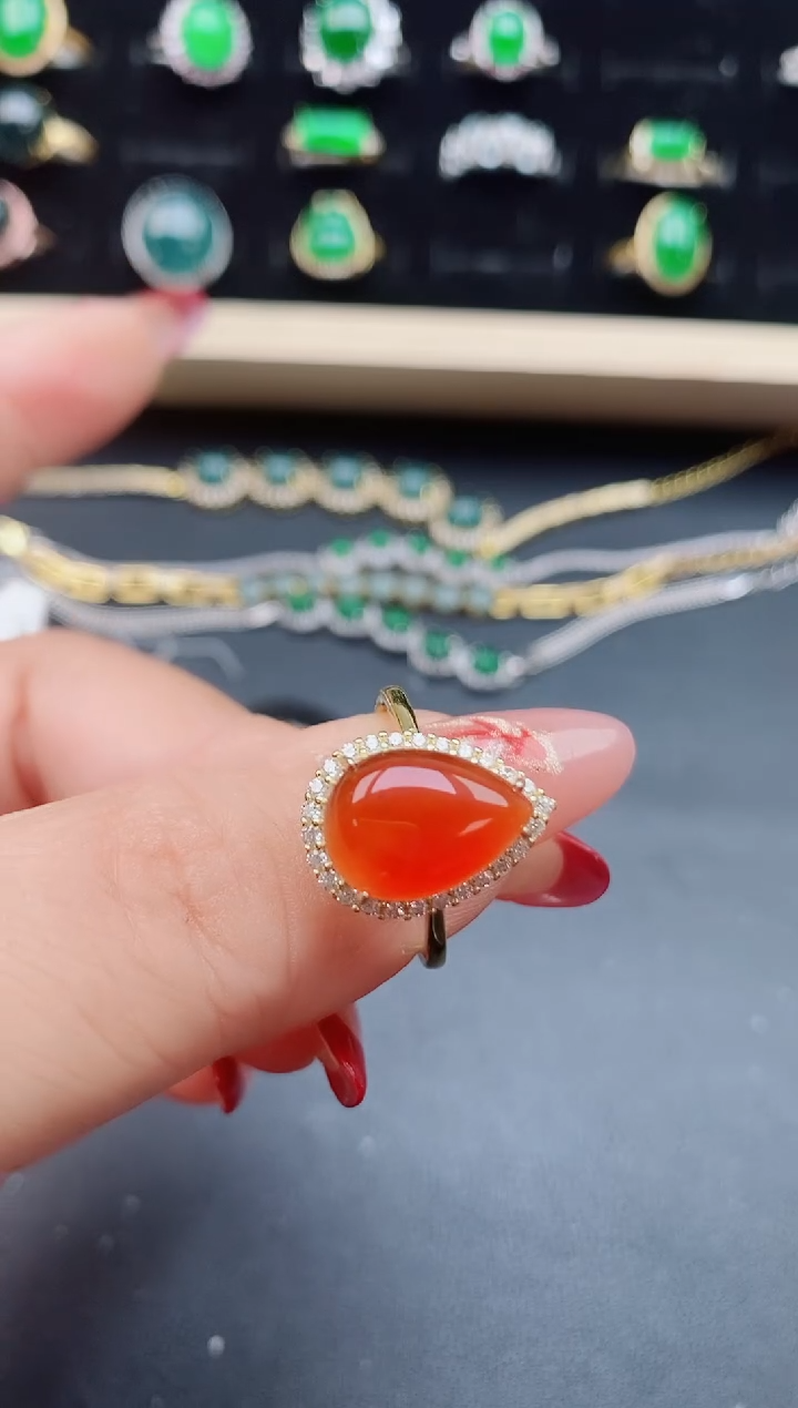 【闪购商品】玛瑙/玉髓戒指银S925镶嵌508050