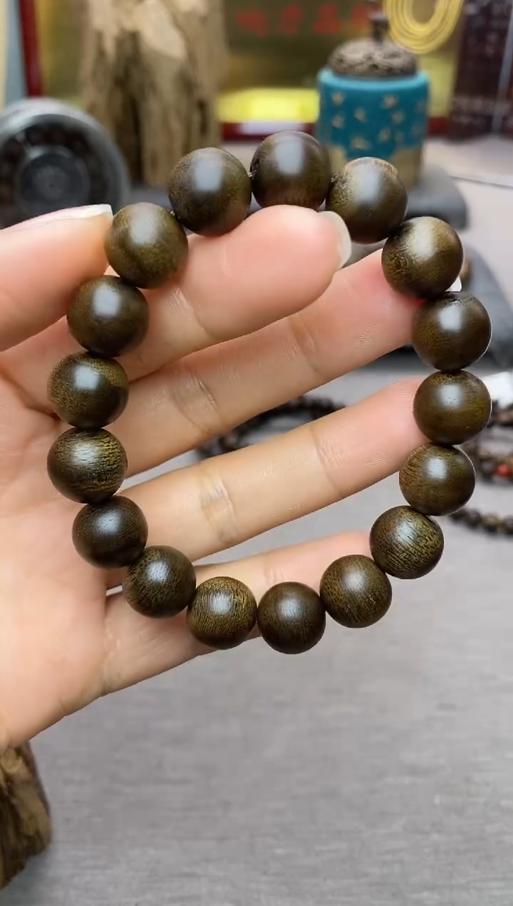 【闪购商品】沉香手串芽庄白棋12沉水单圈