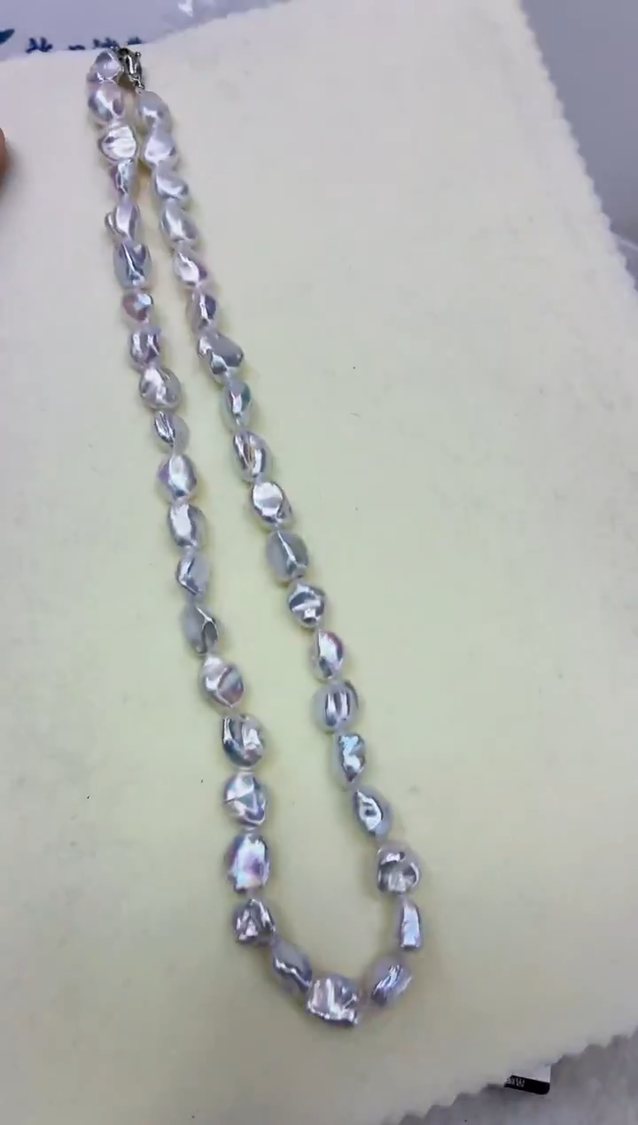 未镶嵌DA淡水珍珠keshi项链 y493