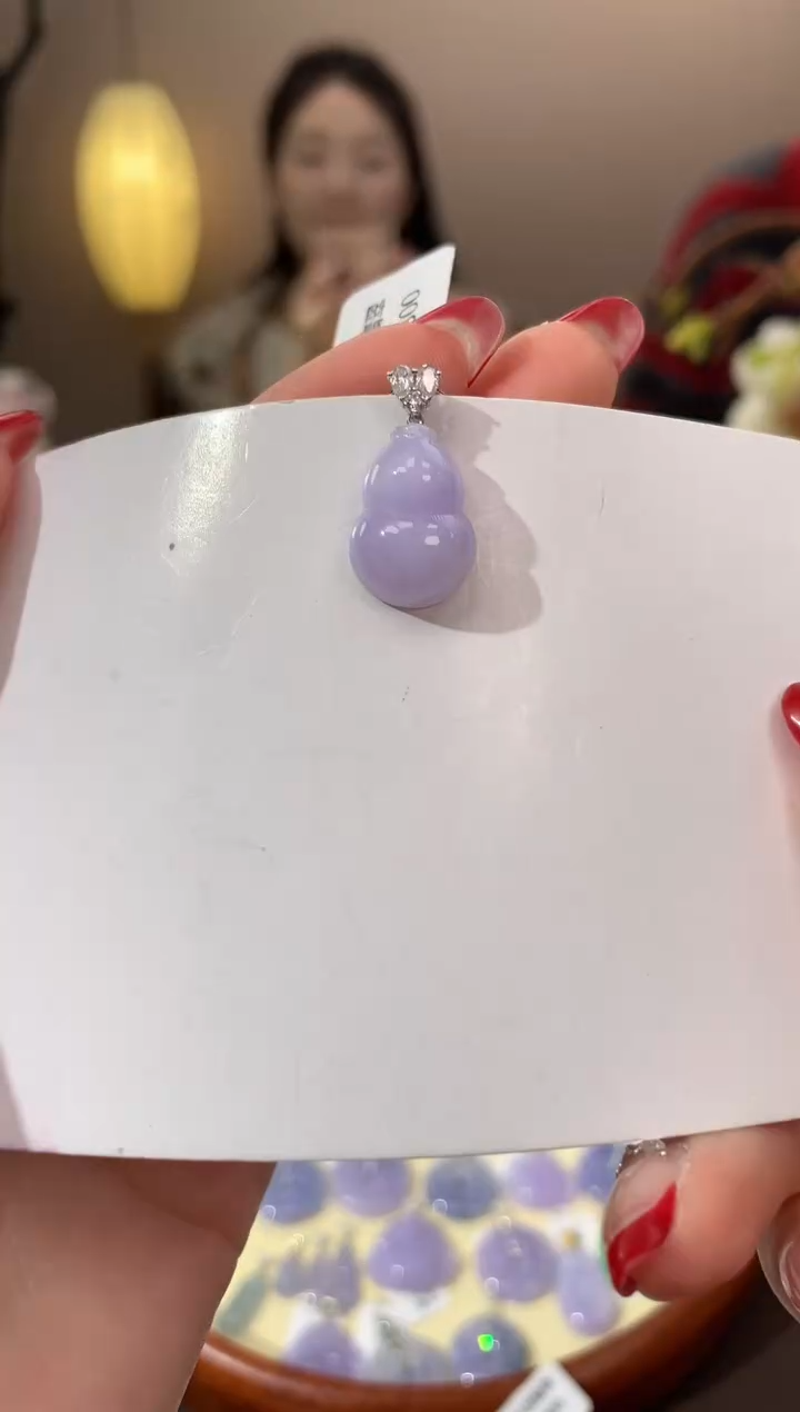 【闪购商品】翡翠颈饰18K金镶嵌天然缅甸a货翡翠