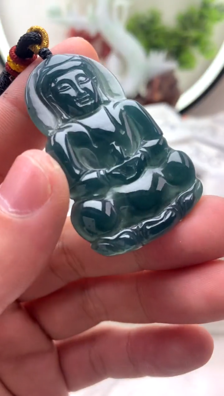 【闪购商品】翡翠颈饰未镶嵌观音【品质一般介意慎拍】