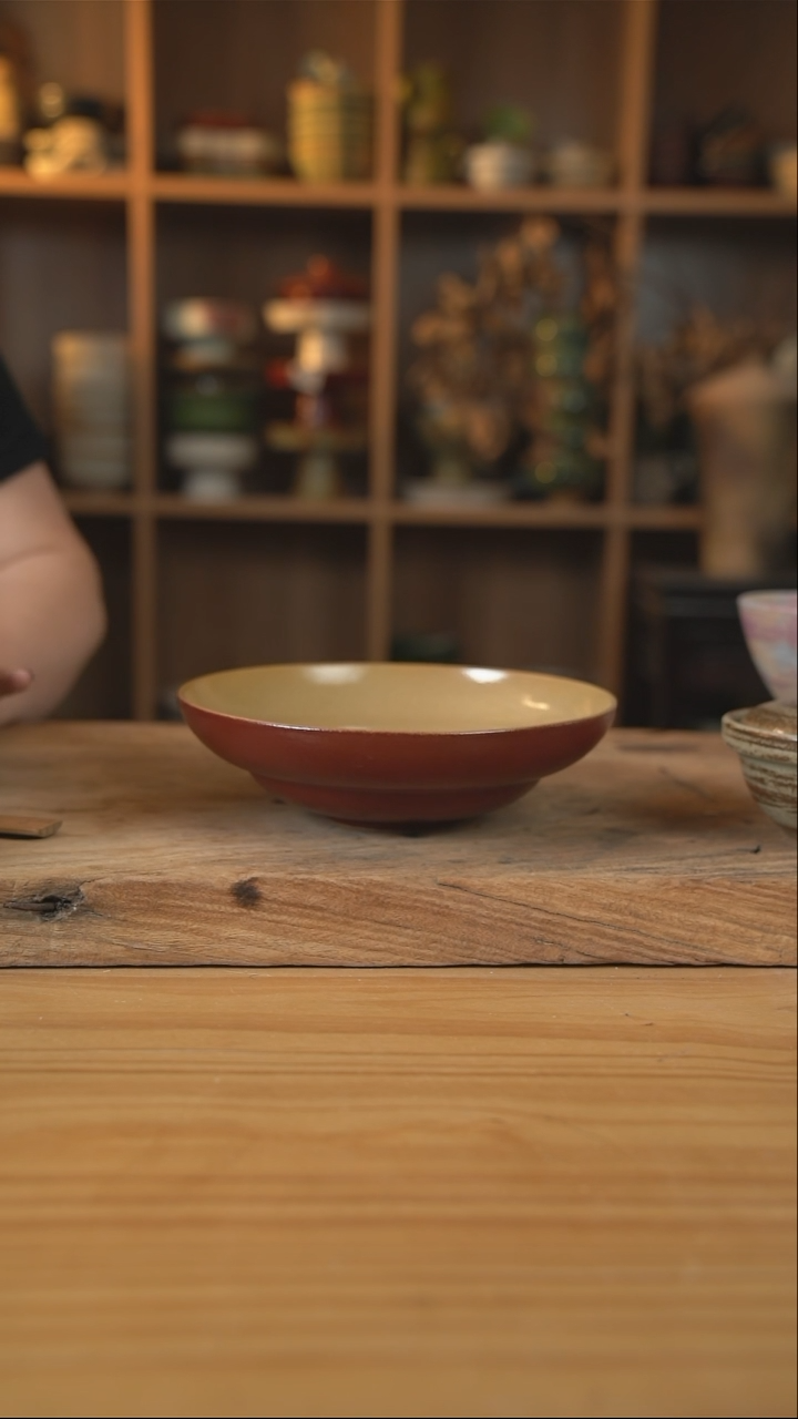 复古红色的8英寸葫芦盘【壶