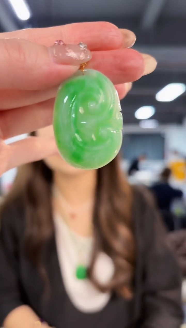 【闪购商品】翡翠吊坠(不含链)18K金镶嵌 缅料A货/支持复检/一件