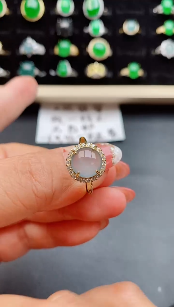 【闪购商品】翡翠戒指银S925镶嵌805001