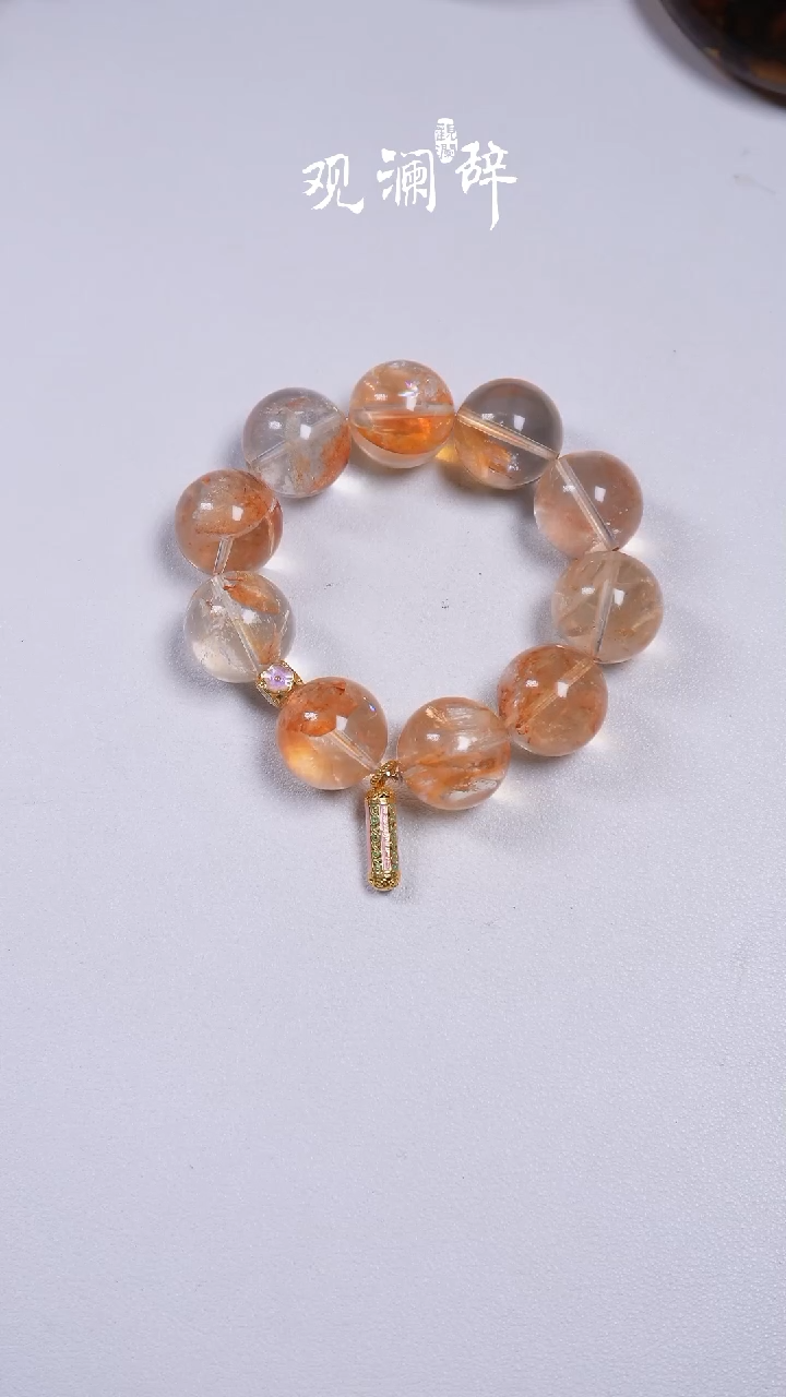 【闪购商品】水晶锦鲤胶花18K金镶嵌手链卡20