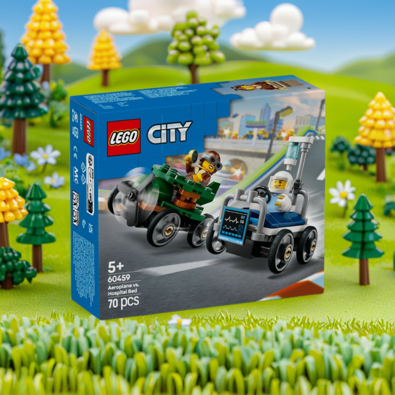 LEGO/乐高积木60459飞机车 x 医院床车竞速套装1盒.