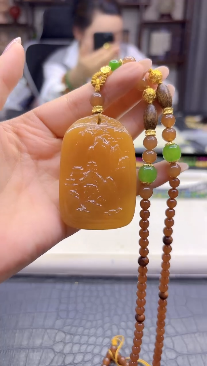 毛衣链未镶嵌和田玉（糖玉）DIY款M861