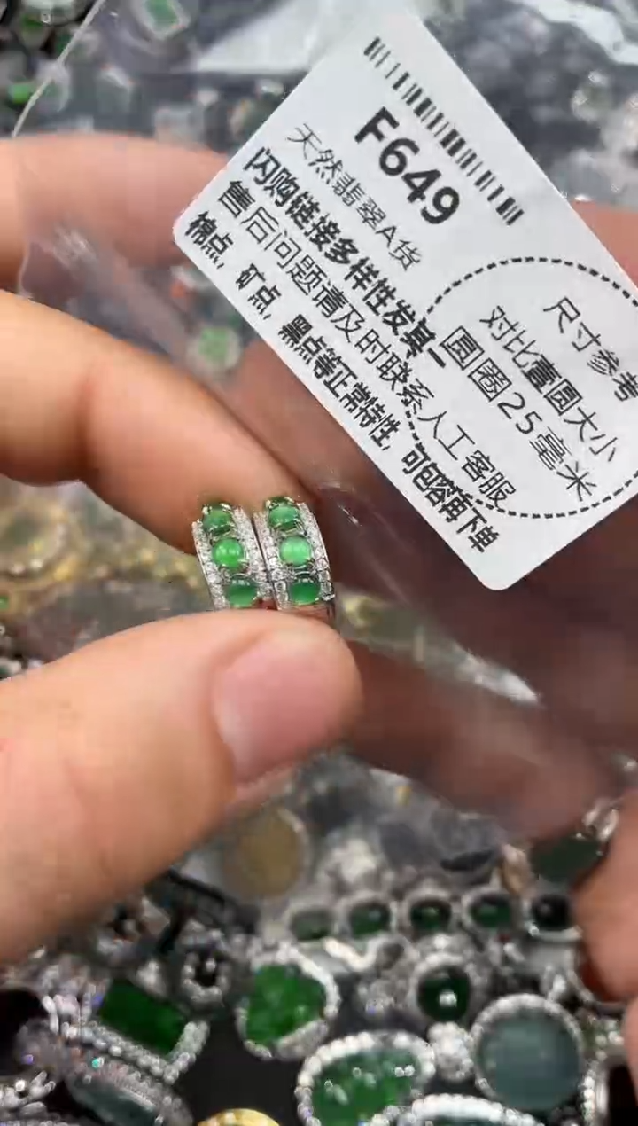 颈饰未镶嵌翡翠F649耳扣