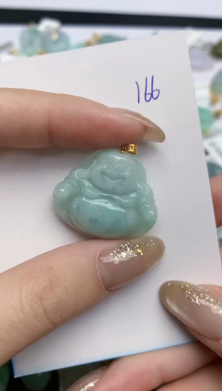 【闪购商品】翡翠颈饰18K金镶嵌 天然缅甸翡翠A货