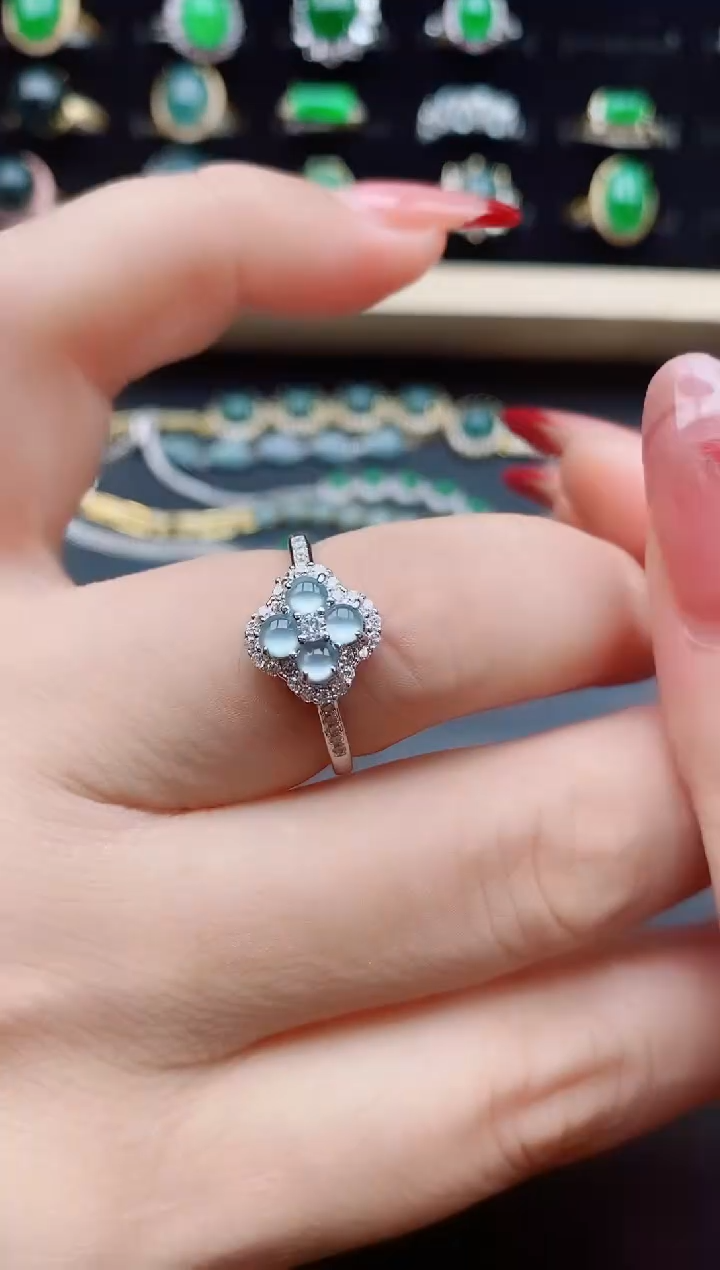 【闪购商品】翡翠戒指银S925镶嵌05801