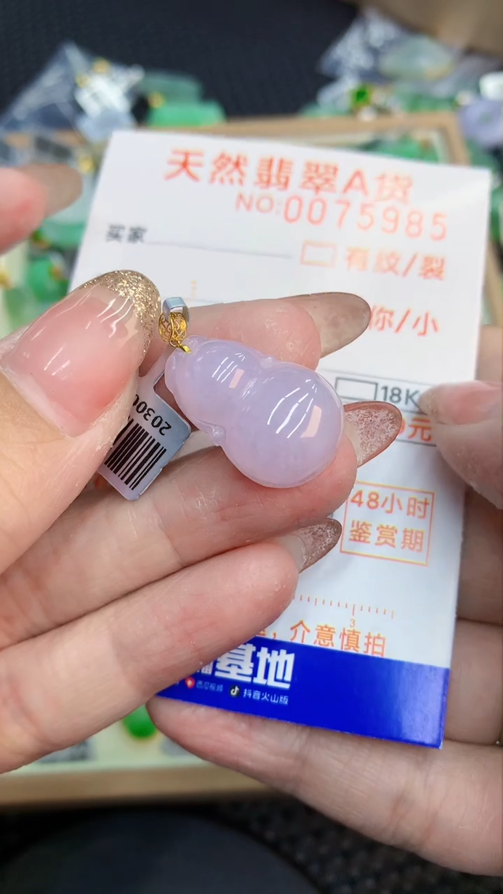 翡翠18K金镶嵌颈饰             8