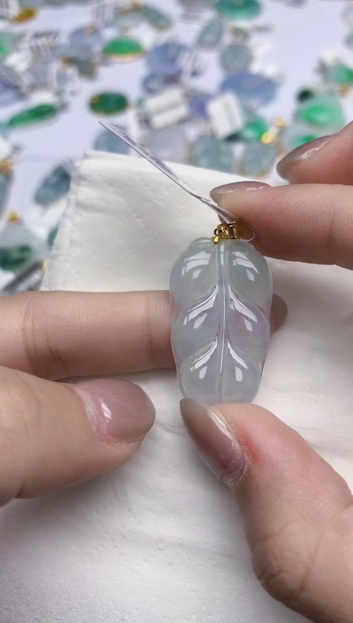 【闪购商品】翡翠颈饰18K金镶嵌天然翡翠A货