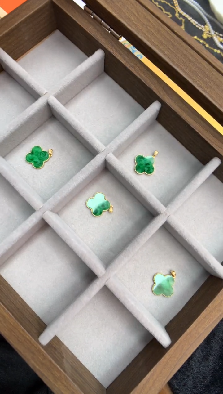 【闪购商品】翡翠颈饰18K金镶嵌花件吊坠  多样性发其一