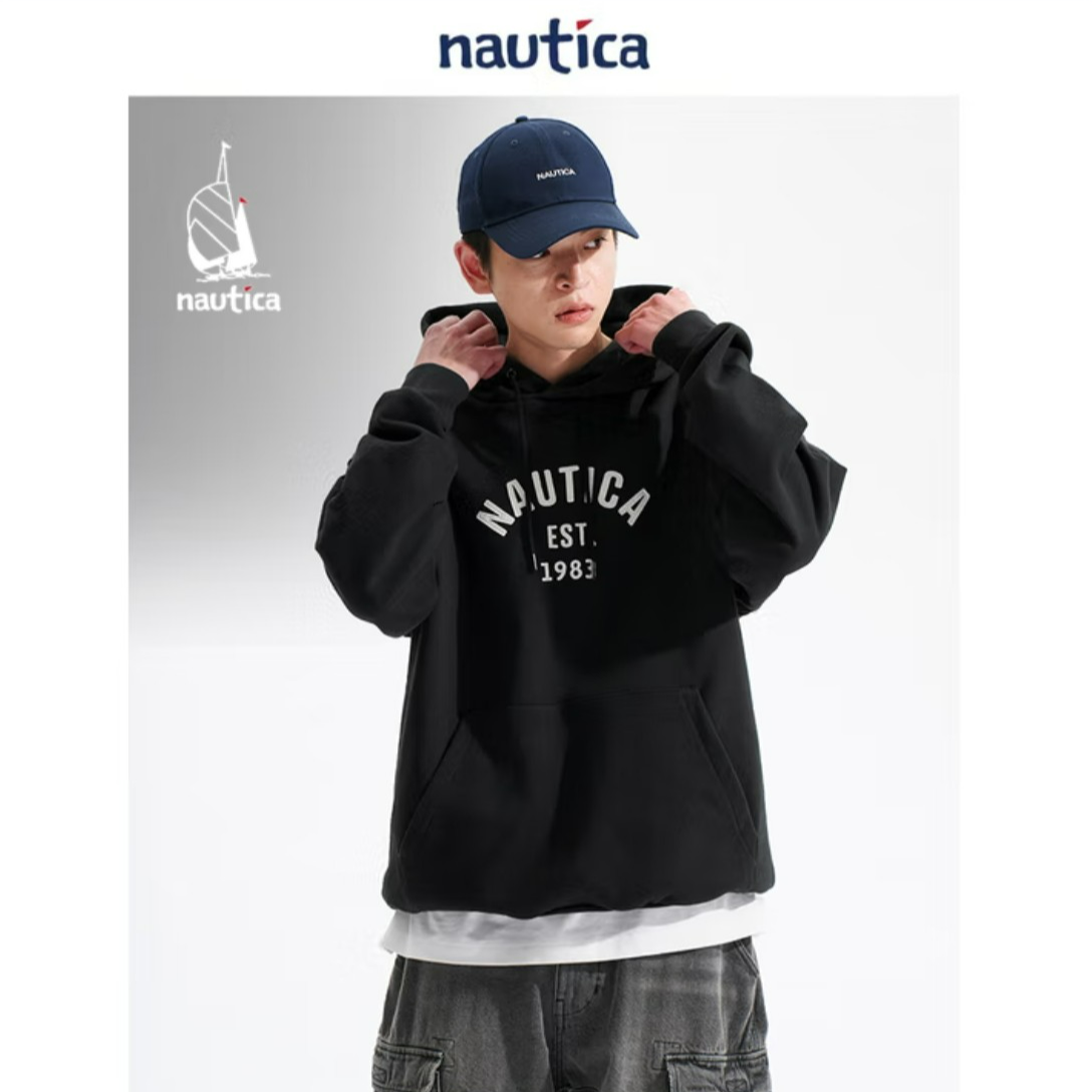 Nautica White SailJAPAN系列宽松经典简约休闲连帽卫衣JPKW4308