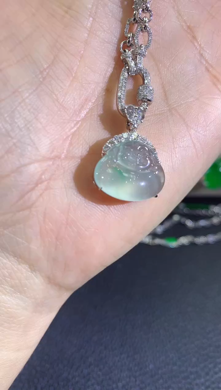 【闪购商品】翡翠吊坠(不含链)18K金镶嵌 B59