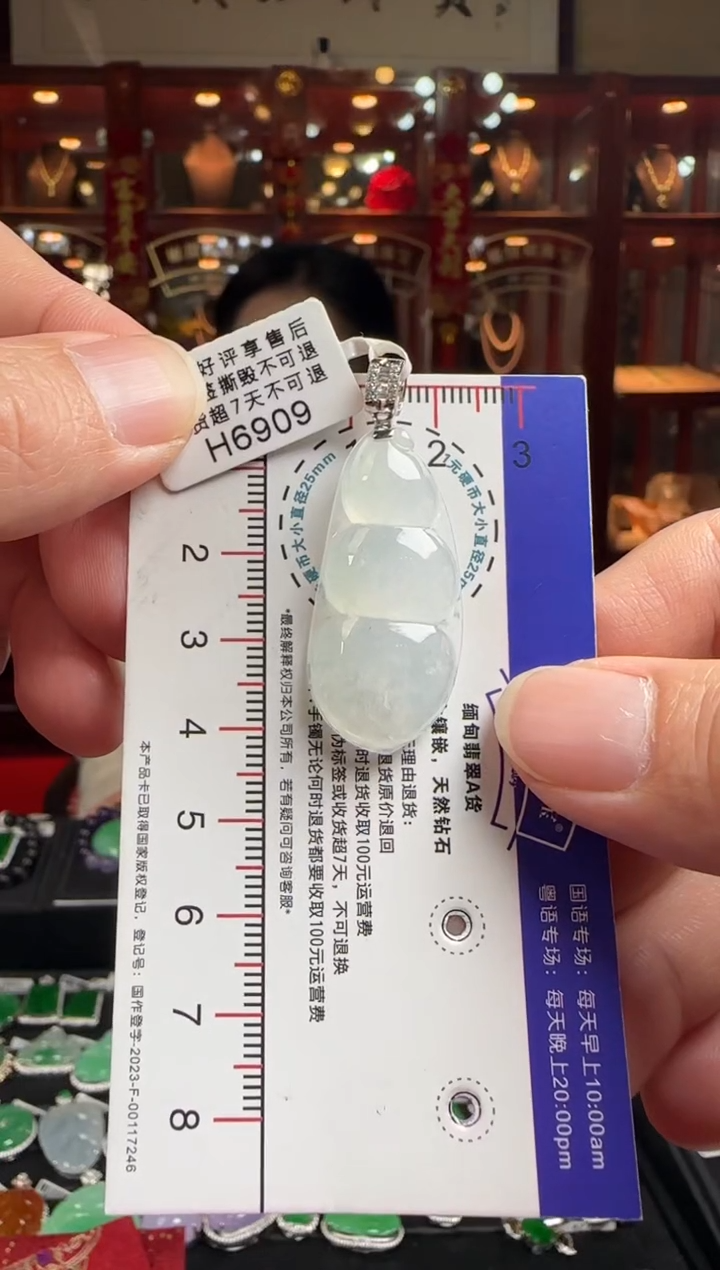 【闪购商品】翡翠颈饰18K金镶嵌H6909冰富贵豆