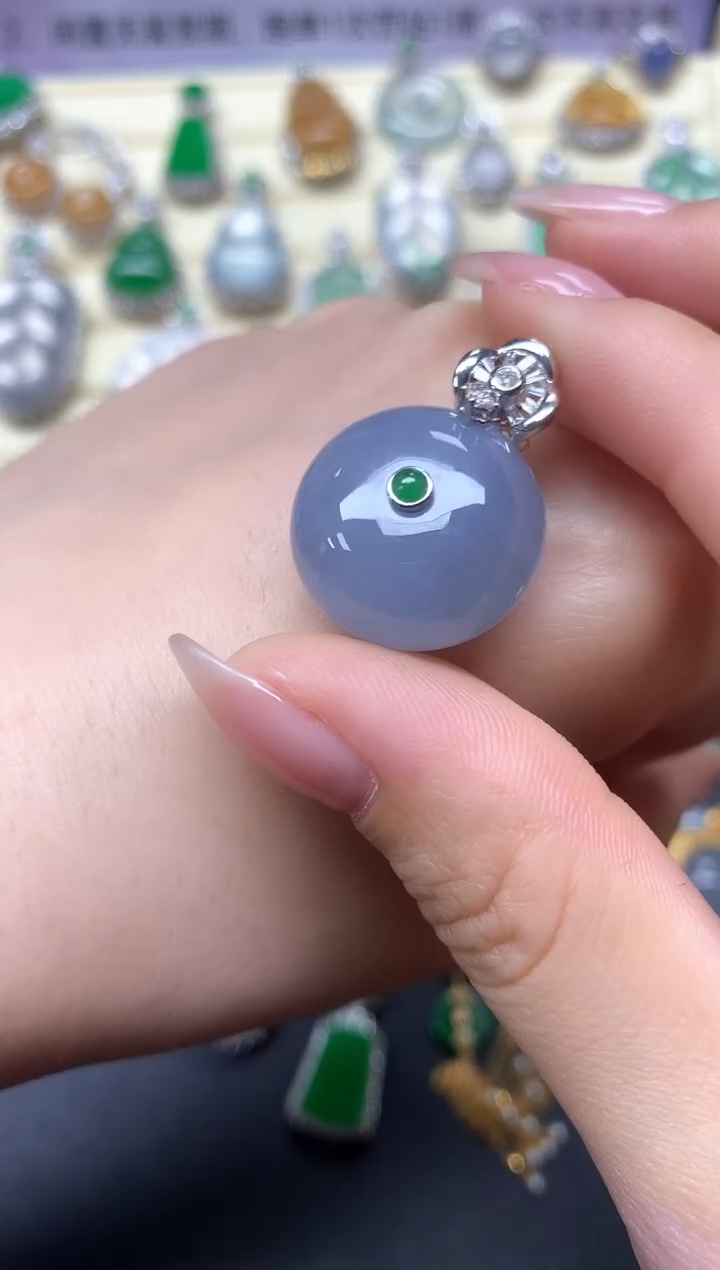 【闪购商品】翡翠吊坠(不含链)18K金镶嵌吊坠|6500+650